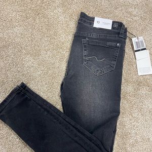 Boys YOUTH size 10 seven for all mankind ankle skinny jeans- Black distressed